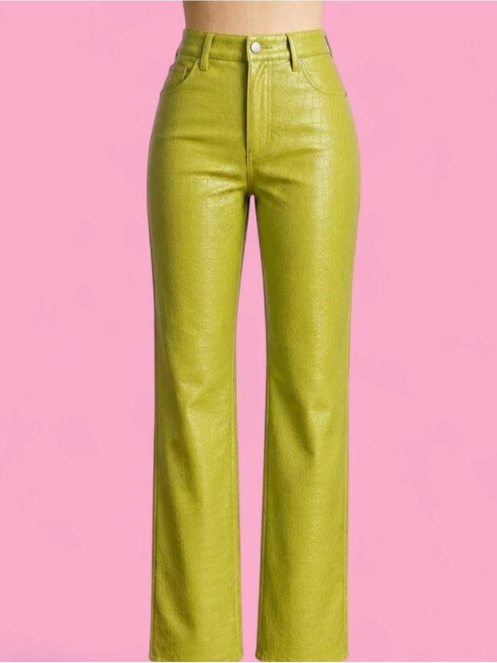 Naked Wardrobe Croc Embossed Faux Leather Pants 💚 Size XS